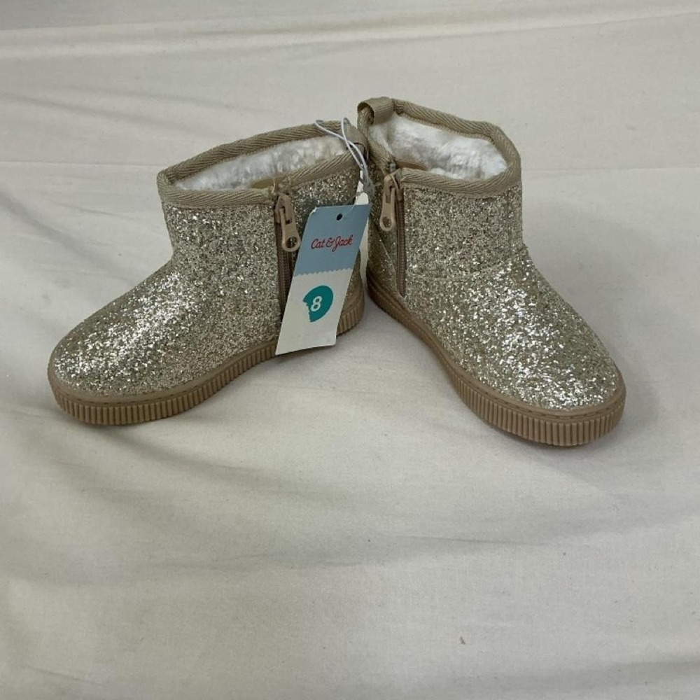 Cat & Jack‎ Glitter Winter Boots | Toddler Size 8 | Gold | NWT ✨❄️